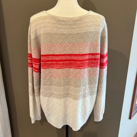 Soft Surroundings Cashmere Tan & Cream Sweater, Size PXL - Picture 3 of 11